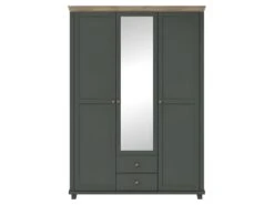 Armoire 150x220 Avec 3 Portes Et 2 Tiroirs. Coloris Vert Kaki Et Chêne. Collection ASSIA 9 Armoire 150x220 Avec 3 Portes Et 2 Tiroirs. Coloris Vert Kaki Et Chêne. Collection ASSIA -Meubles Soldes Boutique armoire et dressing 9576901