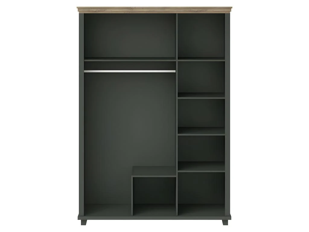 Armoire 150x220 Avec 3 Portes Et 2 Tiroirs. Coloris Vert Kaki Et Chêne. Collection ASSIA 7 Armoire 150x220 Avec 3 Portes Et 2 Tiroirs. Coloris Vert Kaki Et Chêne. Collection ASSIA – Image 5