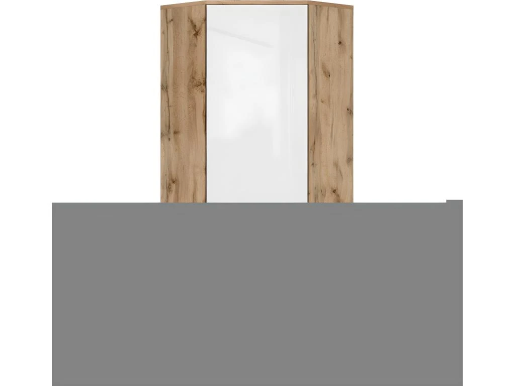 Armoire D'angle 1 Porte June Blanc Et Bois 3 Armoire D'angle 1 Porte June Blanc Et Bois