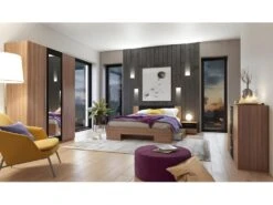 Armoire 4 Portes Avec Miroirs Coloris Red Wallnut Et Noir - IRINA 8 Armoire 4 Portes Avec Miroirs Coloris Red Wallnut Et Noir - IRINA -Meubles Soldes Boutique armoire et dressing 9577139