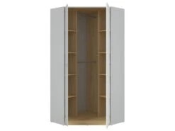 Armoire D'angle 2 Portes Pop Gris Et Blanc -Meubles Soldes Boutique armoire et dressing 9578487