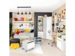 Armoire D'angle 2 Portes Pop Gris Et Blanc -Meubles Soldes Boutique armoire et dressing 9578491