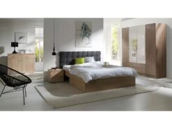 Armoire 4 Portes De 2 Mètres Avec Miroirs Pour Chambre à Coucher MAXIM Coloris Dab Sonoma. -Meubles Soldes Boutique armoire et dressing 9579295