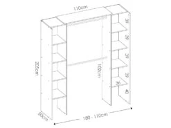 Dressing D'angle Extensible DORIAN - L164/234 Cm - Chêne Et Anthracite 8 Dressing D'angle Extensible DORIAN - L164/234 Cm - Chêne Et Anthracite -Meubles Soldes Boutique armoire 486313