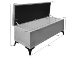 Banc / Bout De Lit Avec Coffre De Rangement Tissu Gris Chiné - AISHA 11 Banc / Bout De Lit Avec Coffre De Rangement Tissu Gris Chiné - AISHA -Meubles Soldes Boutique banc bout de lit malle et coffre 9428563