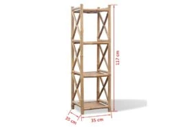 Étagère Armoire Meuble Design à 4 Paliers En Bambou Beige 2702011/2 -Meubles Soldes Boutique bibliotheque vitrine et etagere 10551613