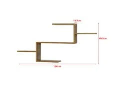 Étagère Murale Meuble Design Surfaces De Rangement 104 Cm Effet Bois Foncé 03_0005207 -Meubles Soldes Boutique bibliotheque vitrine et etagere 11510935