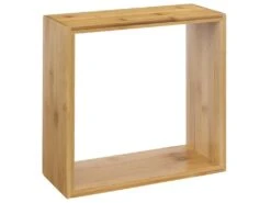 Lot De 3 Étagères Murales Flottantes Cubes En Bambou Fixations Invisibles -Meubles Soldes Boutique bibliotheque vitrine et etagere 11511111