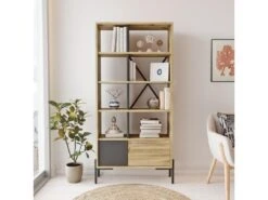 Étagère Pour Livres 100% Panneaux De Particules Couleur Fieltro Blanc 79,6x160x25,5 -Meubles Soldes Boutique bibliotheque vitrine et etagere 13048975