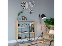 Meubles En Chêne Avec 100% Panneaux De Particules Plaqués En Mélamine. 96x99x25,5cm -Meubles Soldes Boutique bibliotheque vitrine et etagere 13049407