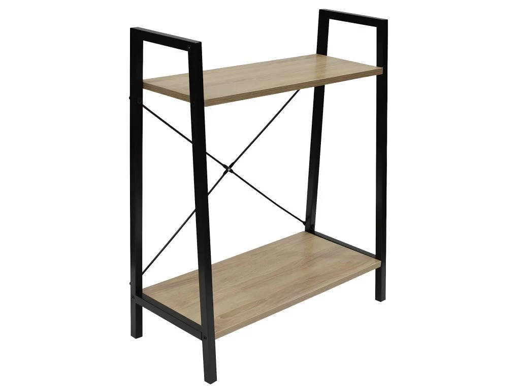 DARA - Etagère 2 Plateaux Métal Et Aspect Bois 3 DARA - Etagère 2 Plateaux Métal Et Aspect Bois