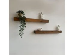 Lot De 2 étagères Murales Munkebo 100 X 9 X 9 Cm Bois De Pin Avec Lasure [en.casa]