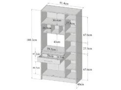 Buffet De Cuisine MADY - 5 Portes & 1 Tiroir - Coloris Blanc Béton -Meubles Soldes Boutique buffet de cuisine 248589 1