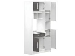 Buffet De Cuisine MADY - 5 Portes & 1 Tiroir - Coloris Blanc Béton -Meubles Soldes Boutique buffet de cuisine 376497