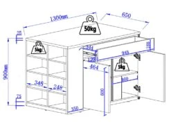 Ilot Central De Cuisine Avec Rangements - Blanc Et Naturel - MEILI 27 Ilot Central De Cuisine Avec Rangements - Blanc Et Naturel - MEILI -Meubles Soldes Boutique buffet de cuisine 485233