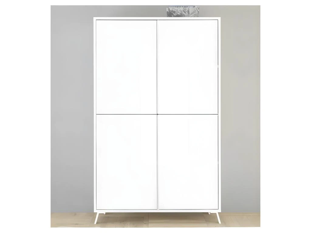 Vaisselier 4 Portes Laqué Blanc Brillant - TREVISE 6 Vaisselier 4 Portes Laqué Blanc Brillant - TREVISE – Image 4