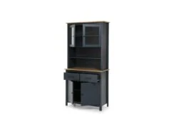 Vaisselier 4 Portes 2 Tiroirs Bois/Bleu - DARANMI -Meubles Soldes Boutique buffet 11128139