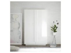 Vaisselier 2 Portes Laqué Blanc Brillant - STARS -Meubles Soldes Boutique buffet 11140401
