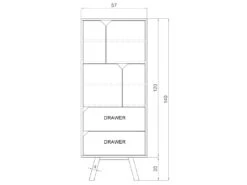 Buffet Haut 4 Portes 2 Tiroirs L57 X H140 Cm - Tokio 14 Buffet Haut 4 Portes 2 Tiroirs L57 X H140 Cm - Tokio -Meubles Soldes Boutique buffet 11451563