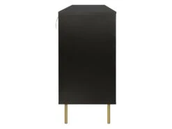 Buffet HARROD - Laque Noir Et Maillage En Rotin Naturel - 2 Portes Et 3 Tiroirs - L 180 X P 40 X H 80 Cm -Meubles Soldes Boutique buffet 12624461