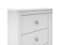 DAVA - Buffet L.130cm 2 Portes 3 Tiroirs En Pin Massif Blanc -Meubles Soldes Boutique buffet 13029931