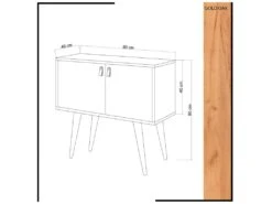 Meuble En Chêne Blanc Avec Panneaux De Particules 100% Mélaminés. 80x80x40 -Meubles Soldes Boutique buffet 13047629