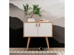 Meuble En Chêne Blanc Avec Panneaux De Particules 100% Mélaminés. 80x80x40 -Meubles Soldes Boutique buffet 13047631