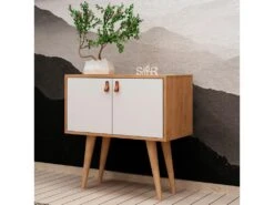 Meuble En Chêne Blanc Avec Panneaux De Particules 100% Mélaminés. 80x80x40 -Meubles Soldes Boutique buffet 13047633
