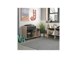 Meuble De Rangement 1 Tiroir Noir/Bois - CHICALA -Meubles Soldes Boutique buffet 13962369