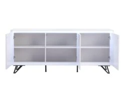 Buffet 3 Portes Avec LEDs En MDF - Blanc Laqué - SALIANO 15 Buffet 3 Portes Avec LEDs En MDF - Blanc Laqué - SALIANO -Meubles Soldes Boutique buffet 14212563
