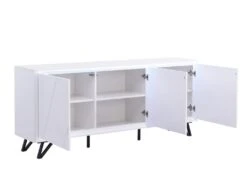 Buffet 3 Portes Avec LEDs En MDF - Blanc Laqué - SALIANO 17 Buffet 3 Portes Avec LEDs En MDF - Blanc Laqué - SALIANO -Meubles Soldes Boutique buffet 14212569