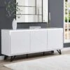 Buffet 3 Portes Avec LEDs En MDF - Blanc Laqué - SALIANO -Meubles Soldes Boutique buffet 14212573