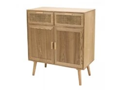 ROMEO - Buffet Couleur Naturelle 2 Tiroirs 2 Portes Bois Cannage -Meubles Soldes Boutique buffet 14657345