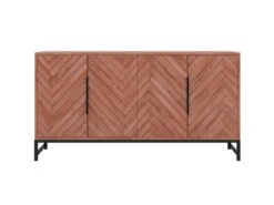 Buffet 4 Portes - Bois D'acacia Et Métal - Naturel Et Noir - VEDILA -Meubles Soldes Boutique buffet 15698681