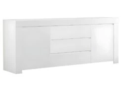 Buffet CETARA - 2 Portes & 3 Tiroirs - Blanc Laqué -Meubles Soldes Boutique buffet 15893401