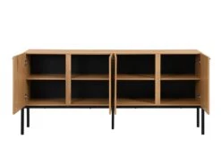 Buffet Avec 4 Portes - Naturel Clair Et Noir - MEMPHIS II -Meubles Soldes Boutique buffet 16436881