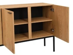 Buffet Avec 4 Portes - Naturel Clair Et Noir - MEMPHIS II -Meubles Soldes Boutique buffet 16436883