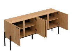 Buffet Avec 4 Portes - Naturel Clair Et Noir - MEMPHIS II -Meubles Soldes Boutique buffet 16436909