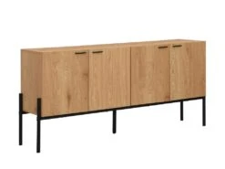 Buffet Avec 4 Portes - Naturel Clair Et Noir - MEMPHIS II -Meubles Soldes Boutique buffet 16436911