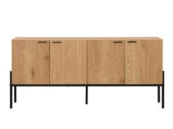 Buffet Avec 4 Portes - Naturel Clair Et Noir - MEMPHIS II -Meubles Soldes Boutique buffet 16436937