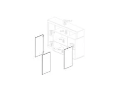 Buffet 3 Portes Blanc Laqué Brillant/Bois Fumé - ISCHIA -Meubles Soldes Boutique buffet 17623703