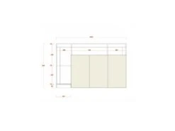 Buffet 3 Portes Blanc Laqué Brillant/Bois Fumé - ISCHIA -Meubles Soldes Boutique buffet 17623705