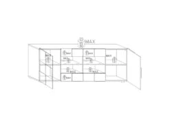 Buffet 2 Portes 4 Tiroirs Laqué Blanc Brillant LED's - TICATO 10 Buffet 2 Portes 4 Tiroirs Laqué Blanc Brillant LED's - TICATO -Meubles Soldes Boutique buffet 17624035