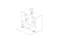 Buffet 1 Abattant 1 Tiroir Laqué Blanc Brillant/Chêne Naturel - TAORMINE -Meubles Soldes Boutique buffet 17624941