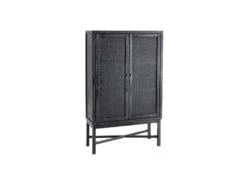 Armoire De Salon 2 Portes Bois/Noir - NIGRITA