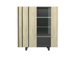 Argentier 2 Portes à LEDs Chêne Clair/Ardoise - FOREST 11 Argentier 2 Portes à LEDs Chêne Clair/Ardoise - FOREST -Meubles Soldes Boutique buffet 17625981