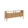 Buffet 4 Portes Bois Rotin Verre - ALBERTINA -Meubles Soldes Boutique buffet 17635387