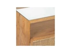 Buffet 4 Portes Bois Rotin Verre - ALBERTINA -Meubles Soldes Boutique buffet 17635395