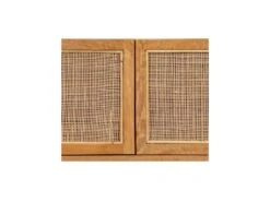 Buffet 4 Portes Bois Rotin Verre - ALBERTINA -Meubles Soldes Boutique buffet 17635397