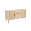 Buffet 2 Portes 4 Tiroirs Bois Clair Massif - ARENA -Meubles Soldes Boutique buffet 17635663